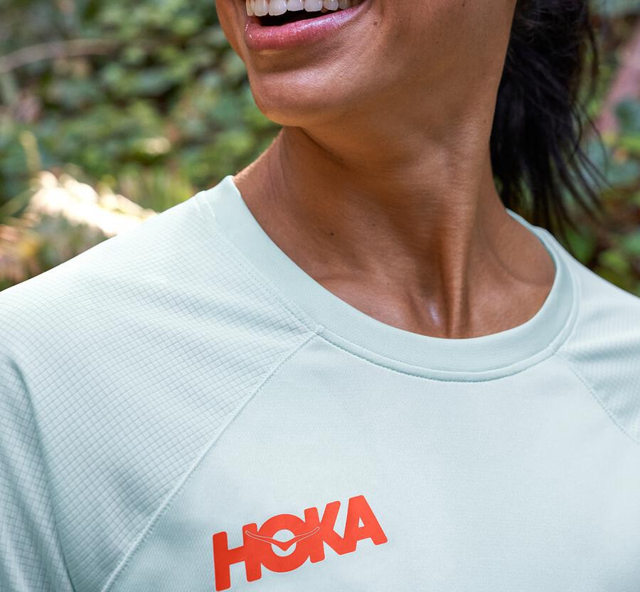 Hoka One One Top Dame - Performance Lang Sleeve - Blå - 724690HKW